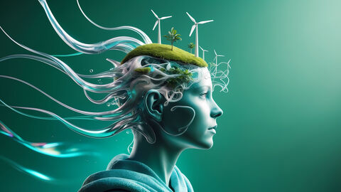 Roboter mit Blick in die grüne Zukunft