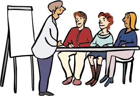 Menschen im Unterrichts-Raum