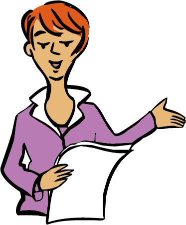 Eine Frau hält einen Vortrag.